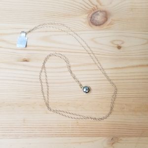 Delicate, Dainty Gold Necklace with Iridescent Pendant